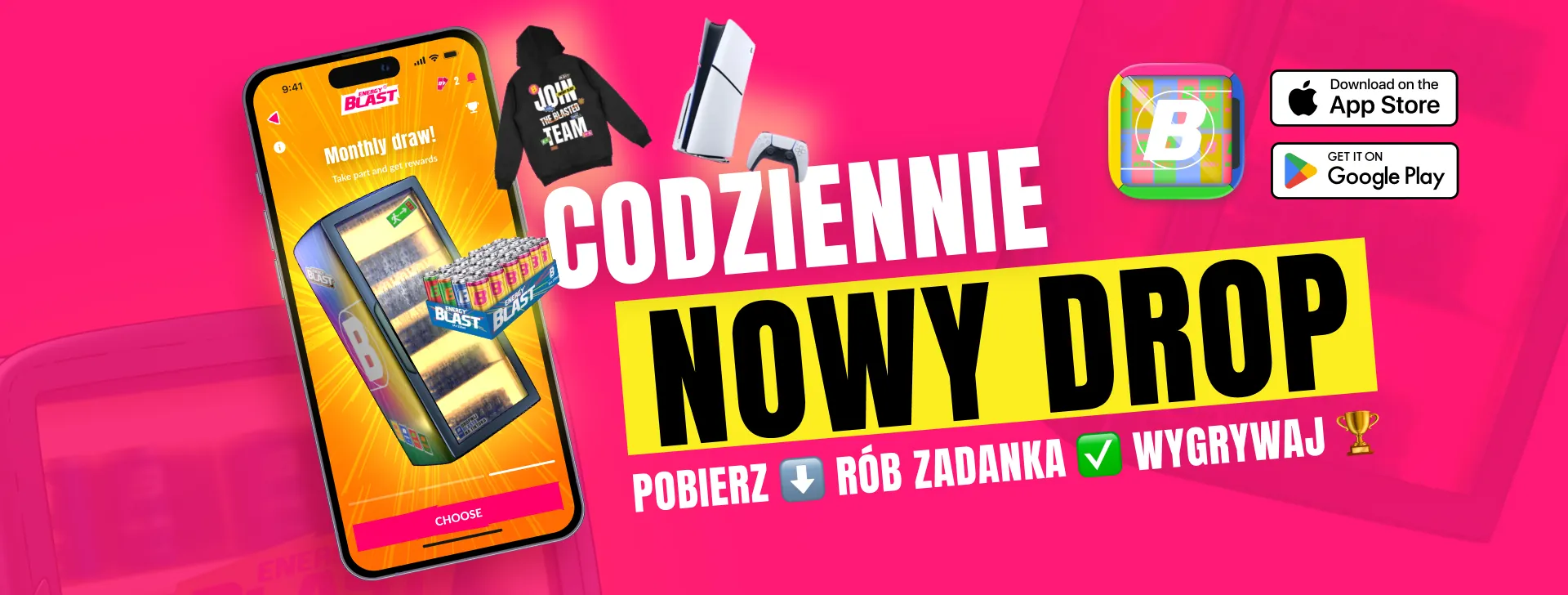 aplikacja blast codziennie nowy drop